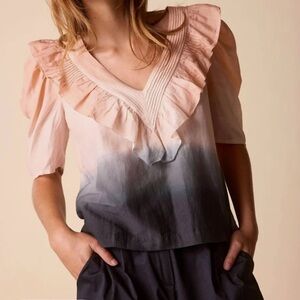 St Roche Sabine Top in Praline, WIld Rose & Black Cotton Silk Blend Size 4 NWT!